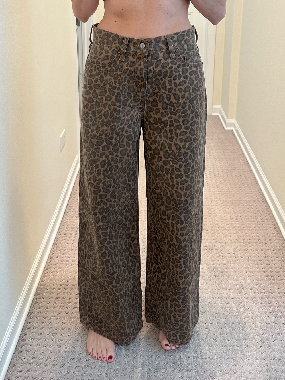 Leopard Print High Rise Baggy Wide-Leg Jeans - Picture 4 of 4